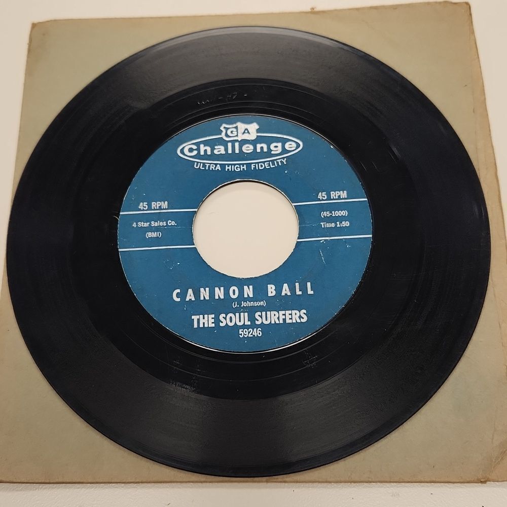 The Soul Surfers Cannon Ball / Jerry Wallace In The Misty Moonlight 45 RPM Vinyl